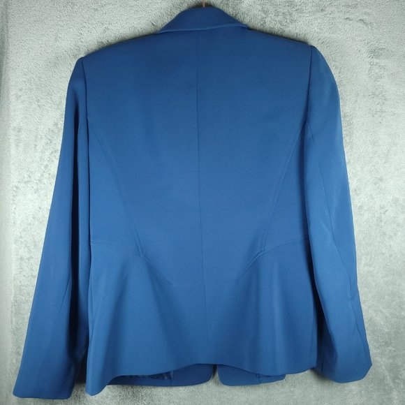 Kasper Petite Blazer Jacket Women's PS Polyester Blend Blue 3 Buttons - Picture 7 of 15